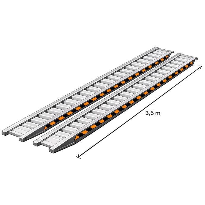 PAIRE DE RAMPES DE CHARGEMENT 3,5 MÈTRES - CAPACITE 2500 KG