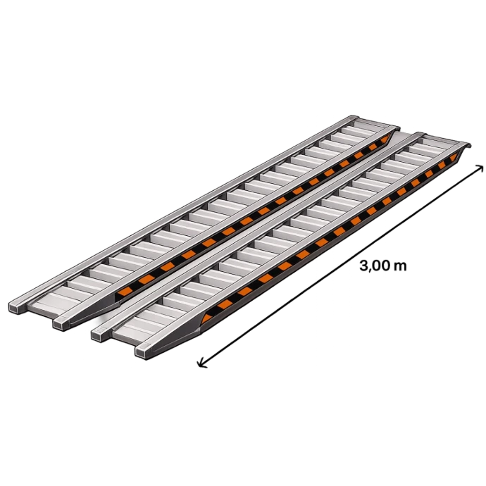 PAIRE DE RAMPES DE CHARGEMENT 3M - CAPACITÉ 2500KG